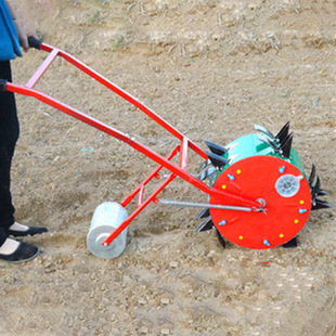 双行玉米花生豆类施肥播种机双行点播机人力手推播种机施肥播种机