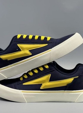 2026春季新款蓝黄色情侣款休闲板鞋时尚百搭运动滑板鞋小众设计潮