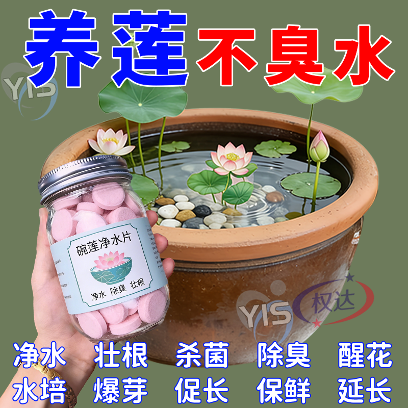 碗莲荷花净水片催芽睡莲开花黄叶叶面黑烂叶增肥水培绿植园艺肥料