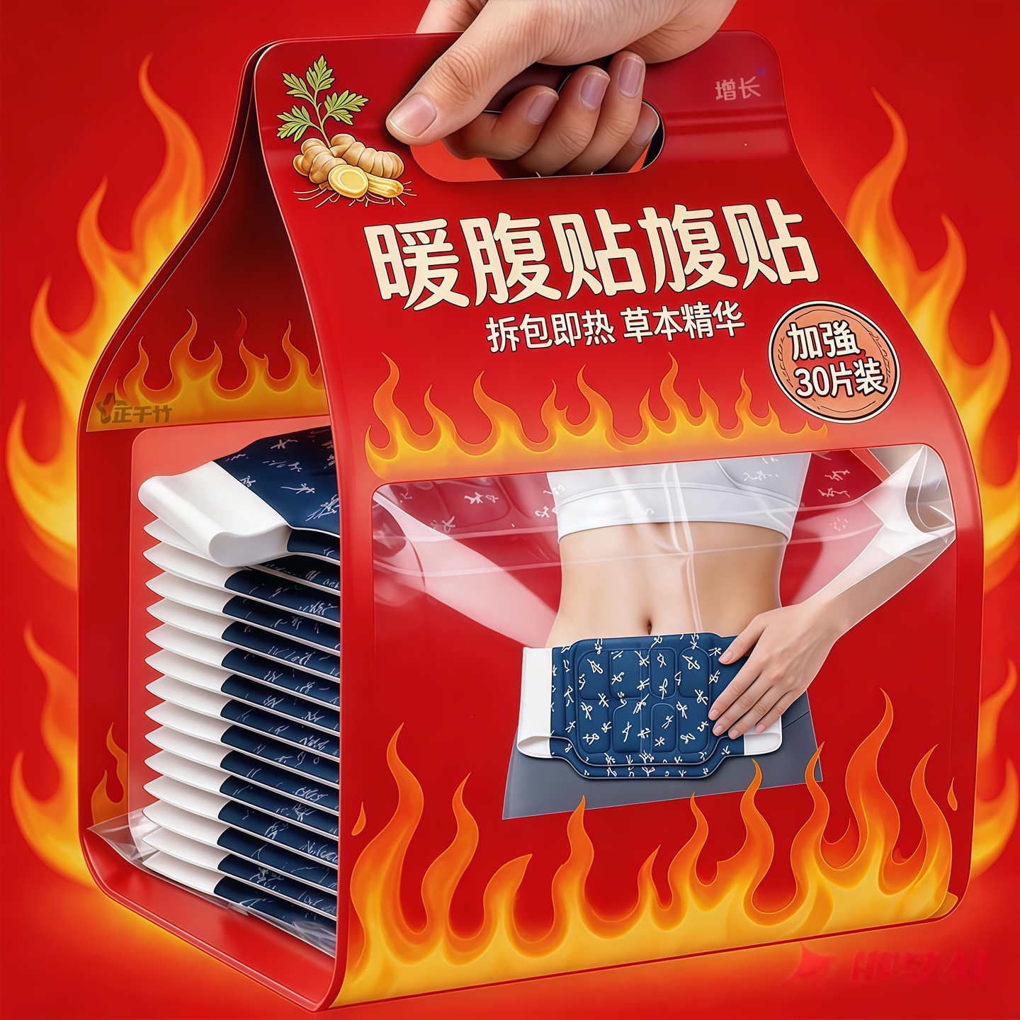暖腰艾灸贴艾草热敷包暖腹腰部腹部蒸汽发热暖贴暖宝宝暖宫护腰带