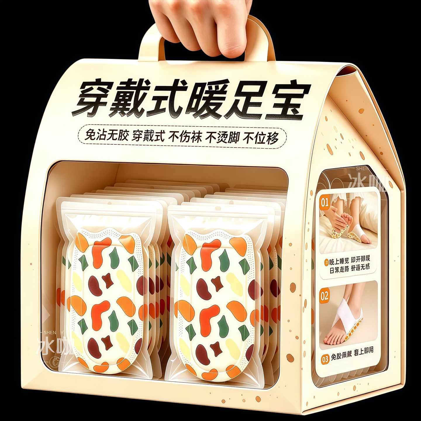发热脚套穿戴式冬季暖足热敷图片