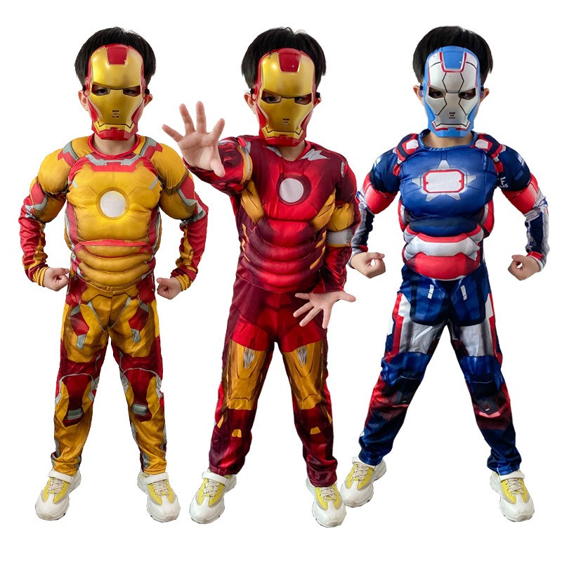 钢铁侠衣服儿童肌肉服装cosplay舞会派对漫威演出服装Iron Man