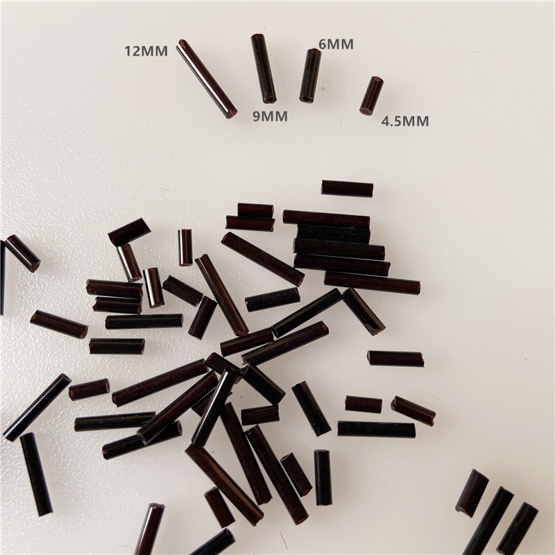 包邮黑色手缝管珠编织串珠玻璃管DIY制作饰品材料服装辅料配饰