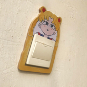 木质立体开关贴开关保护套儿童房美少女水冰月装 饰墙贴插座套