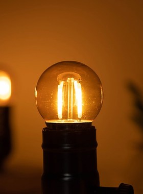 LED爱迪生灯泡灯丝灯G40迷你小灯泡橙色光E27螺口长明灯台灯光源