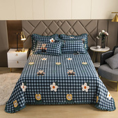 花边水晶绒床盖毛毯秋冬保暖法兰绒毯子榻榻米夹棉防滑单件三件套