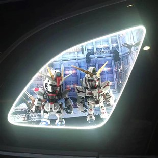 极氪001三角窗改装发光摆件diy气氛灯装饰