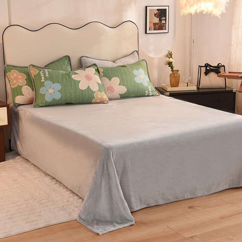 牛奶珊瑚绒被套单件ab面棉加绒220x240cm法兰绒180单面绒被罩冬季