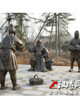 玻璃纤维仿铜人物雕塑二十四孝文化鹿乳奉亲铜雕城市风景区景观定