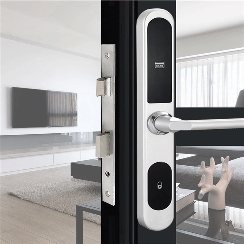 酒店断桥铝锁 刷卡锁 宾馆断桥铝系统发卡锁 铝合金锁 玻璃门锁