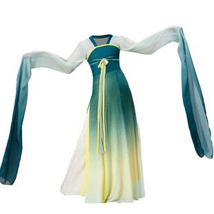 儿童水袖 舞蹈服踏春行古典舞演出服女童中国风少儿群舞汉唐舞表演