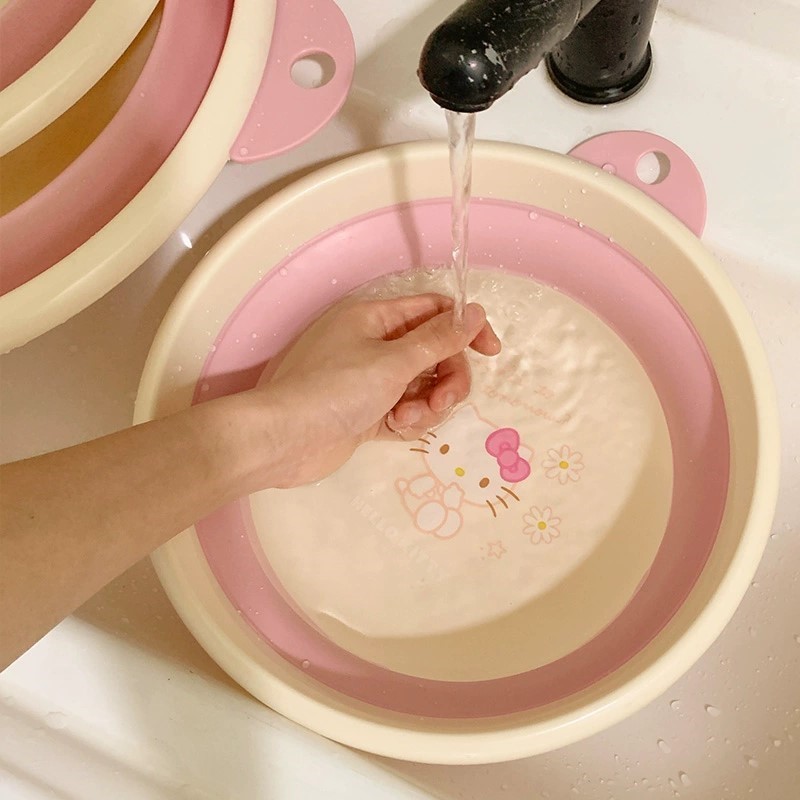 可爱hellokitty折叠洗脸盆家用便