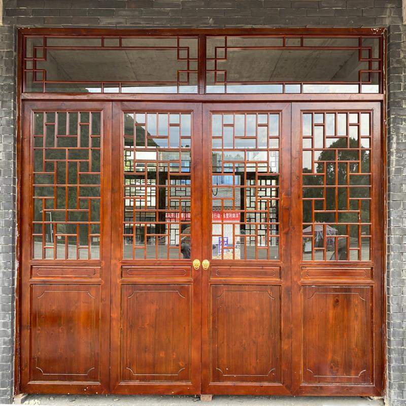 定制东阳木雕中式仿古门窗实木花格纯手工镂空隔断玄关电视背景墙