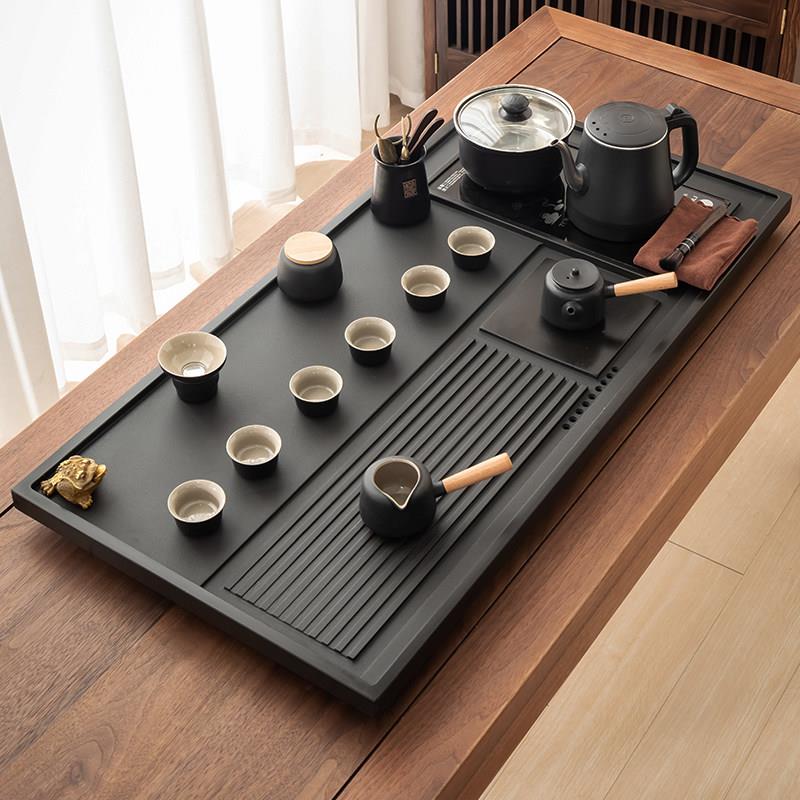 天然乌金石茶盘全自动上水电磁炉一体烧水壶家用茶海茶具套装茶台