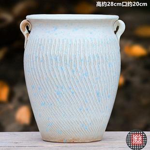 多肉花盆陶瓷三角梅高筒法师专用大口径双耳庭院覆古绿植花卉田园