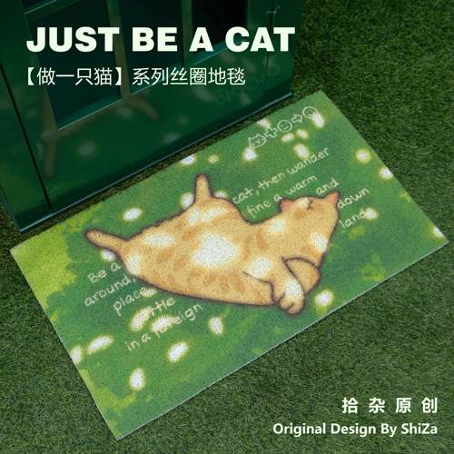 拾杂原创「做一祇猫」入户门口地垫可爱丝圈地垫防滑脚垫地毯创意