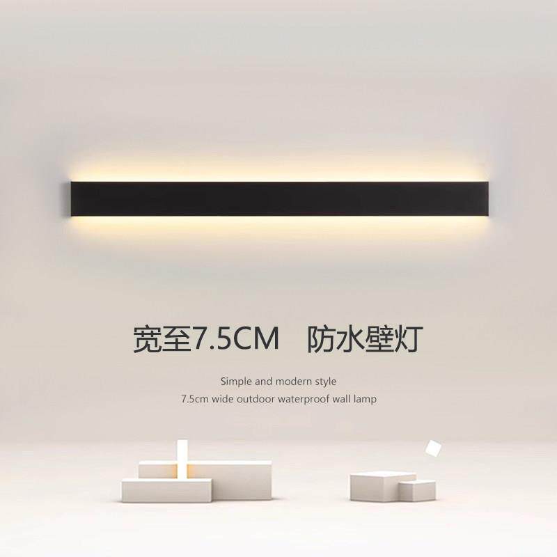 户外防水壁灯室外别墅大门墙壁灯室外庭院led一字长条超薄洗墙灯