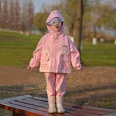 儿童雨衣上下两件式 游戏全身防水男女童坐电动 幼儿园专用防雨套装