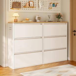 15cm超薄钢制翻斗鞋柜家用门口室内一体靠墙入户门玄关柜小窄鞋架