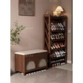 柜简易全实木收纳鞋 鞋 架家用门口多层入户室内小型窄鞋 子置物架子