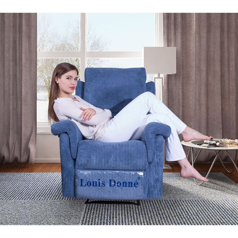 简约现代条纹布艺单人沙发多功能客厅美容院可躺可卧休闲美甲躺椅