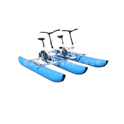 双人水上自行车厂家直销镁合金充气浮筒便携户外游乐脚蹬水上乐园