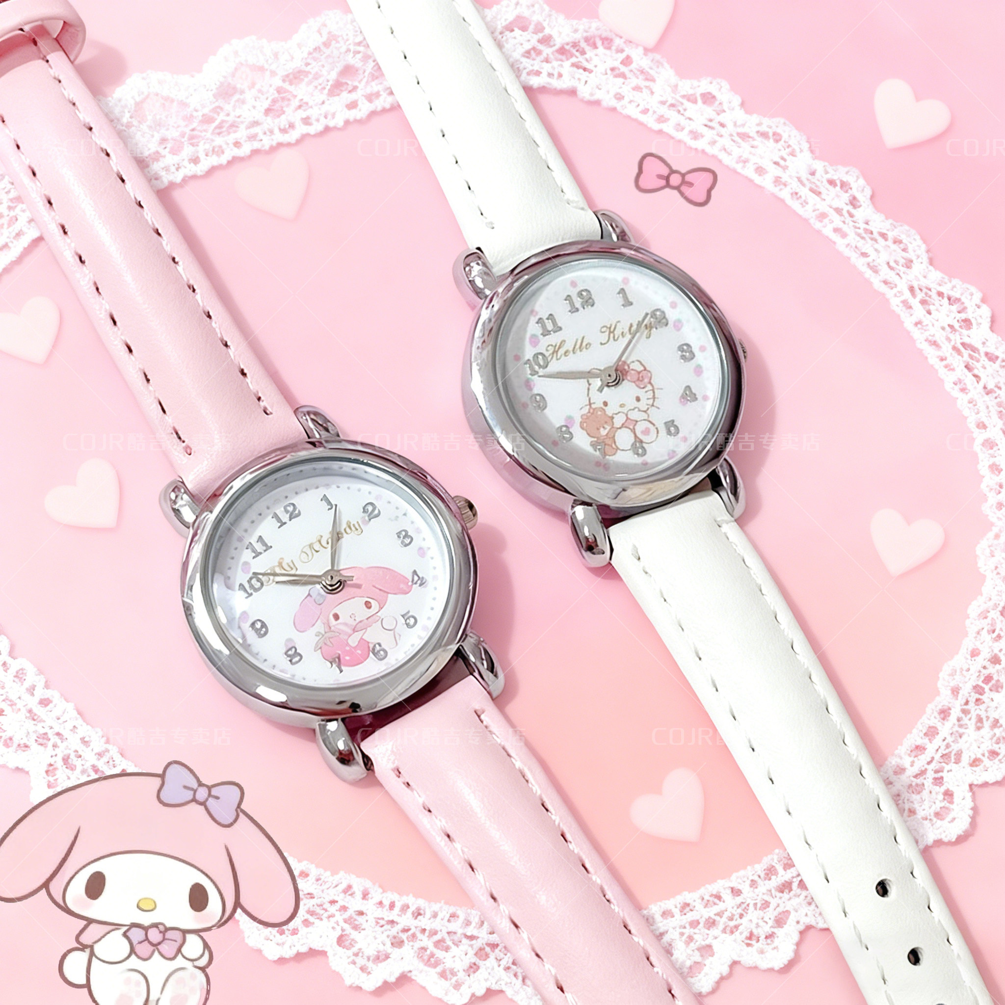 三丽鸥HelloKitty美乐蒂儿童手表女孩中小学生只看时间卡通石英表