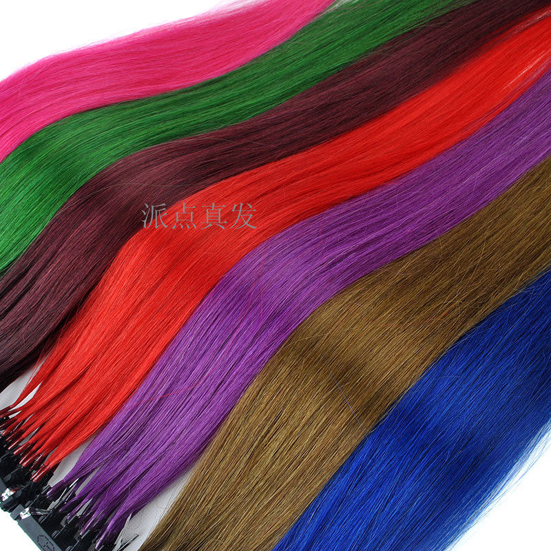 65cm真发6D二代纳米无痕隐形彩色挑染接发可随意烫卷造型接发片
