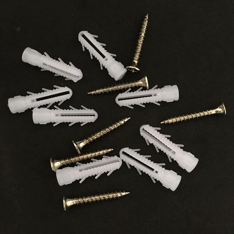 国标塑料膨胀管6mm8mm带刺加粗加厚型加强胀管窗帘吊顶胀塞螺丝钉