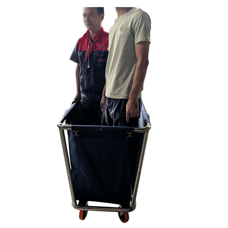 不锈钢加固布草车酒店宾馆客房洗衣房脏布回收框收集车手推车收纳