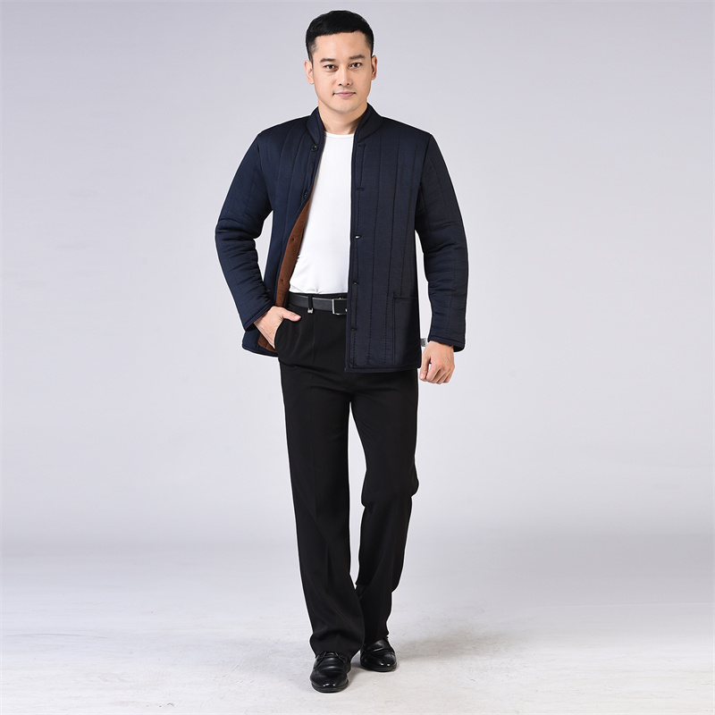 中老年棉衣男装加绒加厚老人棉衣棉服爷爷爸爸装冬季保暖外套男装