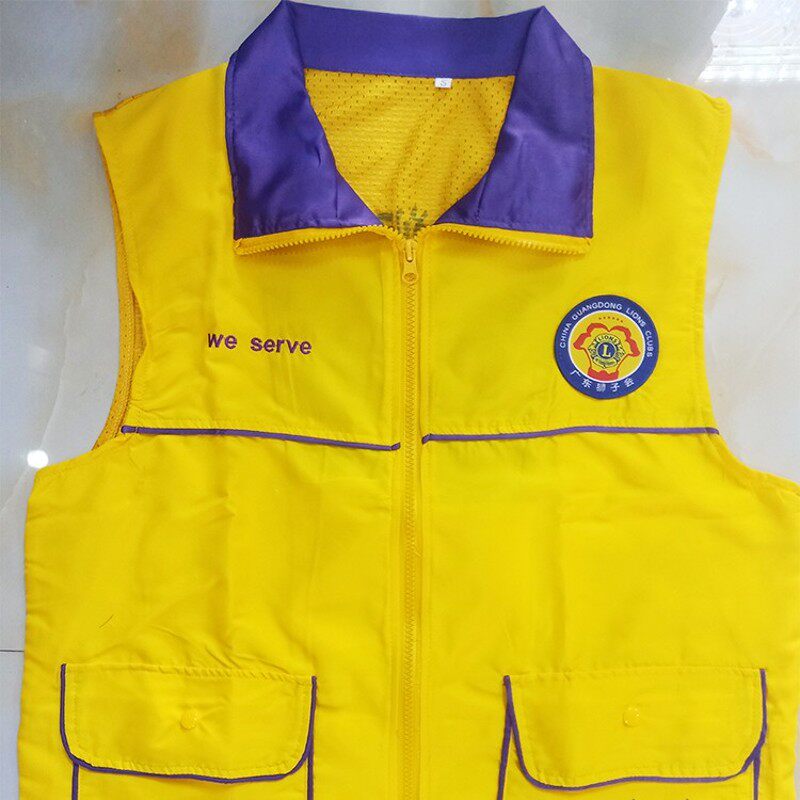 广东狮子会标镂空马甲夏季用透气凉快