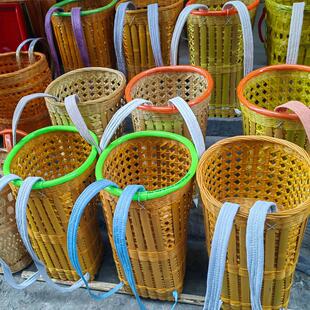 贵州竹编宝宝背篓娃娃背篼婴儿哄睡竹篓背筐背带手工艺竹制品包邮