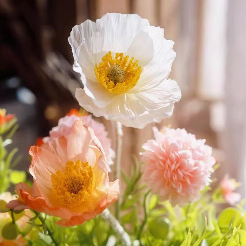 轻奢栅栏仿真花插花客厅桌面摆件绿植盆栽花园摆设室内外干花装饰