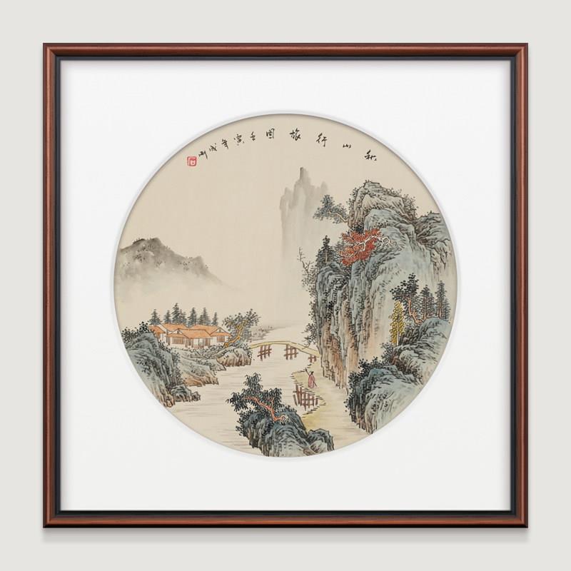 国画花鸟画斗方新中式玄关案台挂画正方形案台名家手绘真迹水墨画