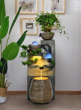 招财流水喷泉摆件循环水客厅室内落地庭院阳台造景假山喷泉景观