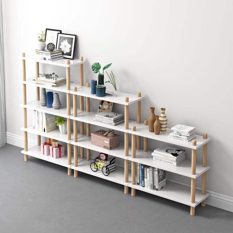 北欧简易书架置物架落地卧室展示架家用收纳货架多层省空间小书柜