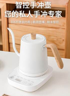 欧莱雅智能恒温电热壶鹅颈纤细口手冲温控咖啡壶保温壶温控壶
