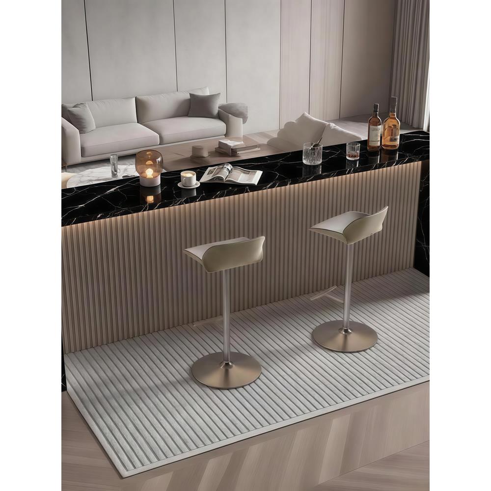 轻奢高级感意式极简岩板吧台沙发背靠柜