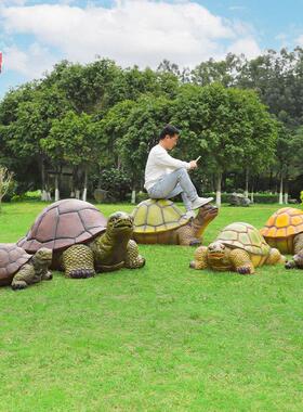 户外大型玻璃钢仿真动物乌龟海龟雕塑沙滩水池景区草坪装饰品摆件