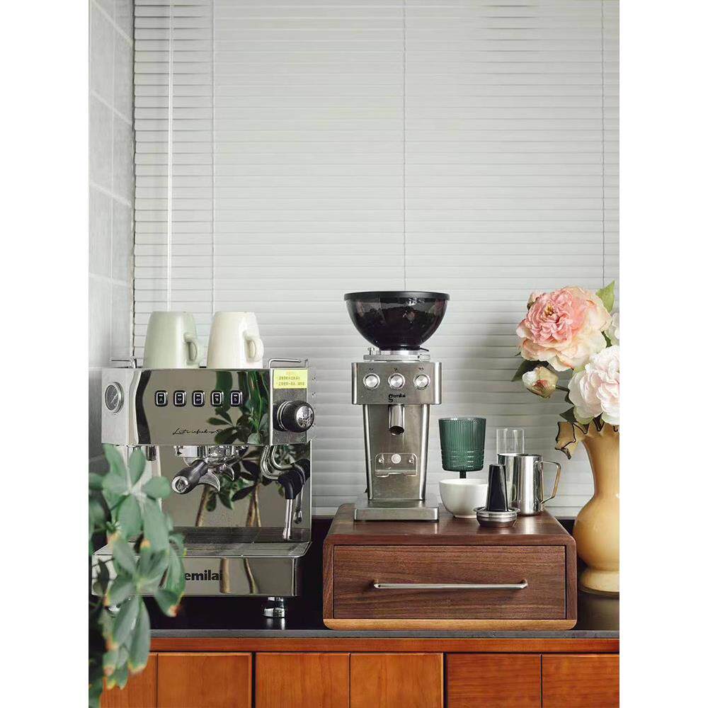 咖啡机置物架桌面摆放台水杯茶包储物收纳盒实木底座抽屉式防尘架