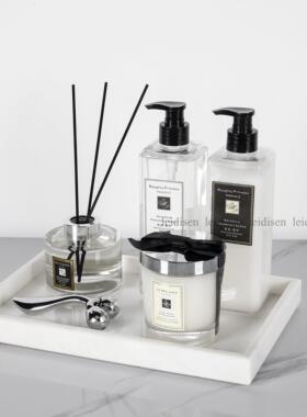 样板房浴室浴室摆件洗液瓶托盘香薰组合家居展厅软摆
