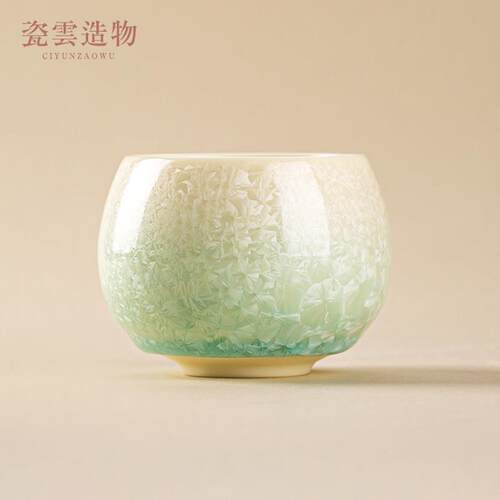 窑变结晶釉龙蛋杯主人杯单杯个人专用陶瓷茶杯高档品茗杯送礼礼盒