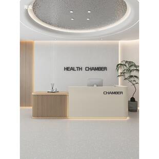 圆弧形美容院吧台收银台服装店培训机构L形转角公司前台接待台