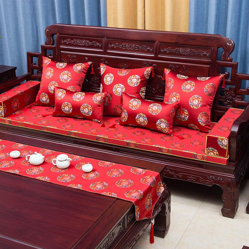 红木沙发坐垫中式实木家具罗汉床垫棕乳胶垫子套罩加厚海绵防滑垫