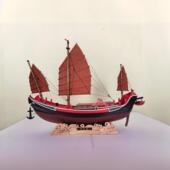 中国名船绿眉毛号仿真木质帆船模型摆件家居装 饰品一帆风顺工艺品