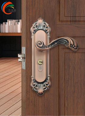 永久福静音门锁单舌室内实木门家用锁145孔红青铜欧式门锁