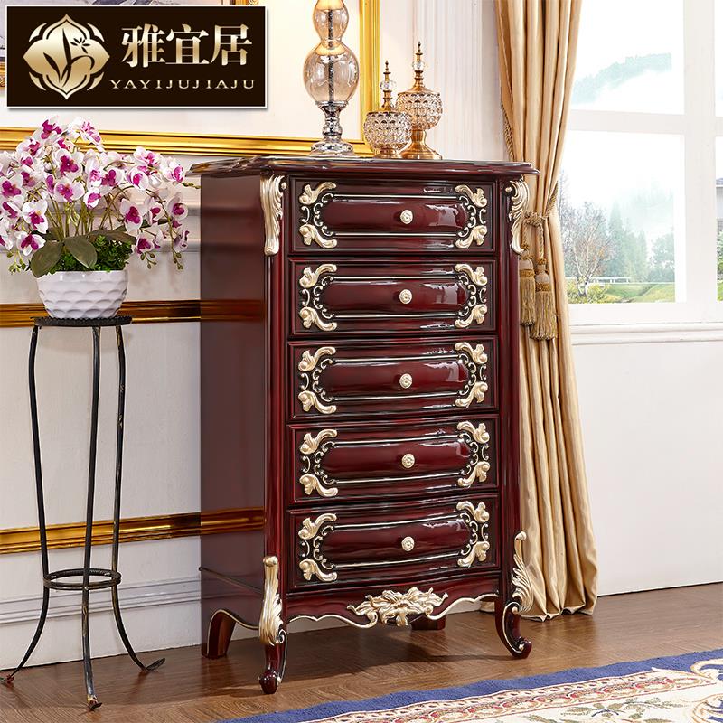 欧式五斗柜卧室全实木抽屉式三四五斗厨组合客厅收纳储物柜子家用