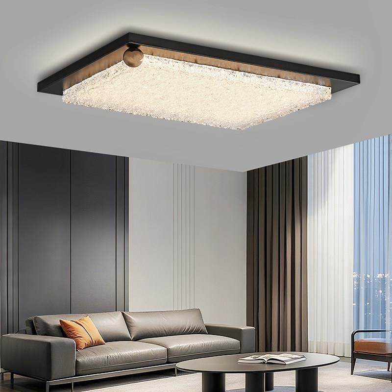 设计师2025新款客厅灯吸顶灯意式极简树脂长方客厅主灯具全光谱灯