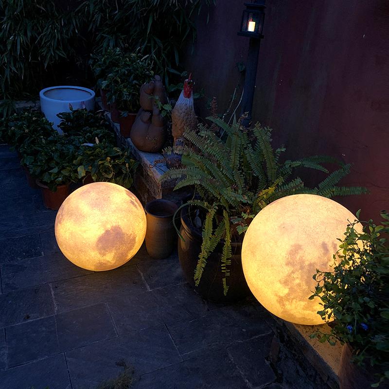 草坪灯户外防水花园露台别墅庭院月亮灯草地氛围室外太阳能月球灯